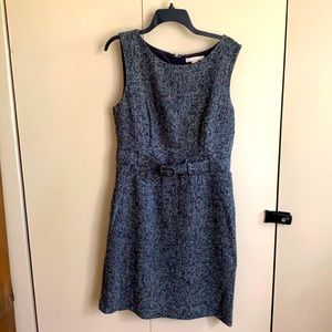 Banana Republic fit flare black/white bouclé dress